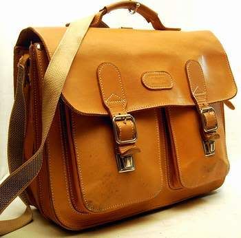 School satchel McNeill tan leather bag briefcase S0180