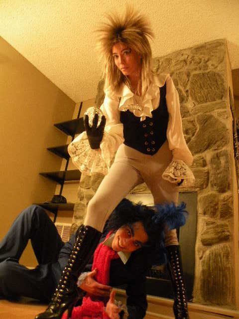Elf as Jareth with Jessi as The Worm