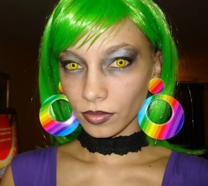 how to do rave makeup. My creepy rave make-up.