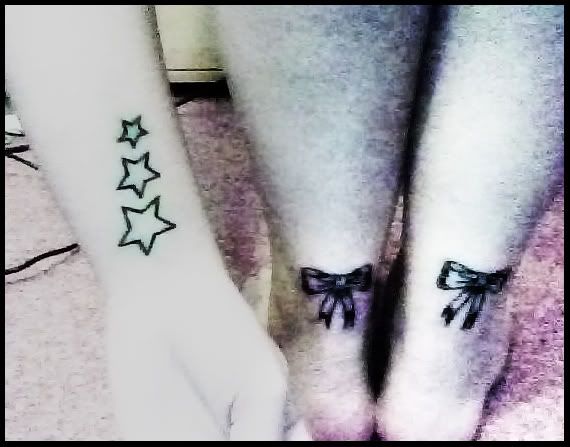 Bow tattoo on back of lower legs Tattoos Pictures Images and Photos