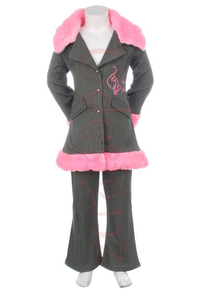 Babyphat Clothing on Baby Phat Red Gray Pinstripe Pea Coat Pants Set   Ebay