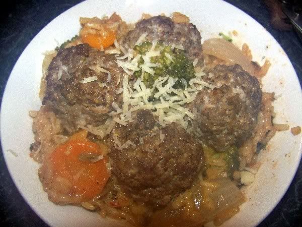 Meatballs and Veggie Rice