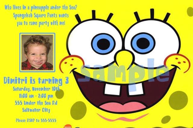 Spongebob Invitation Wording