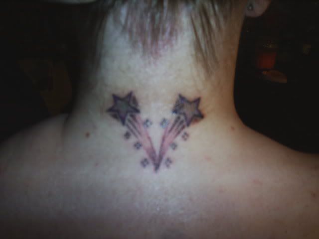Meaning: Upside down Cross newest, on the back of my neck