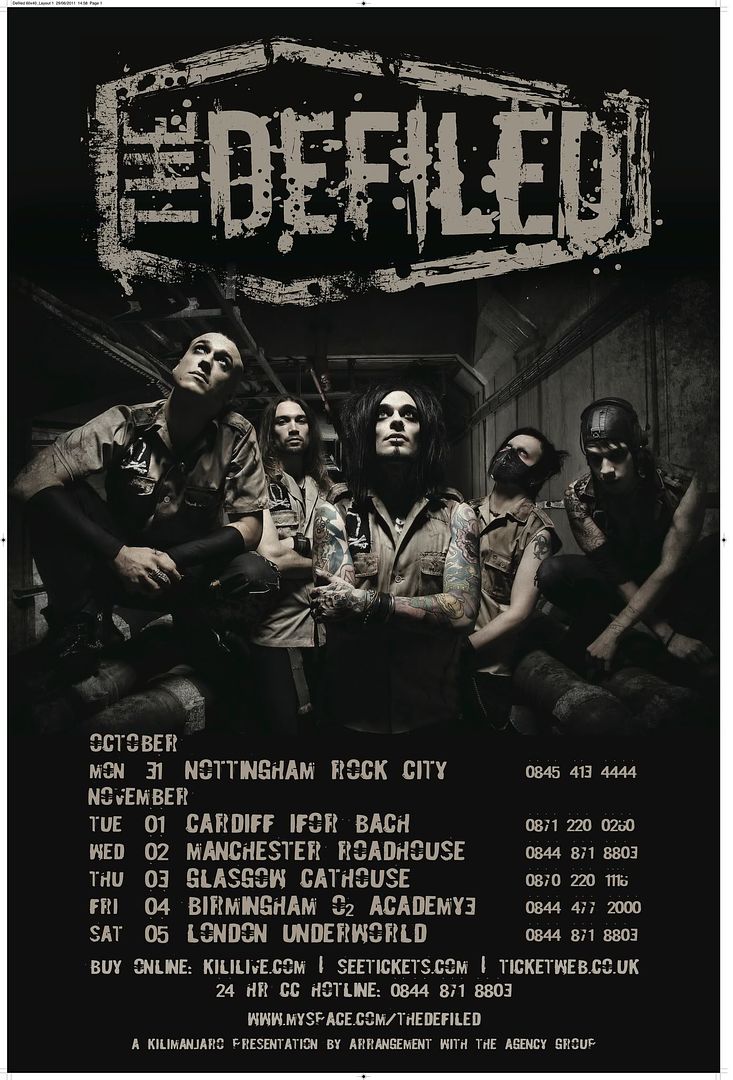 The Defiled go out on a 5 day headline tour of the UK