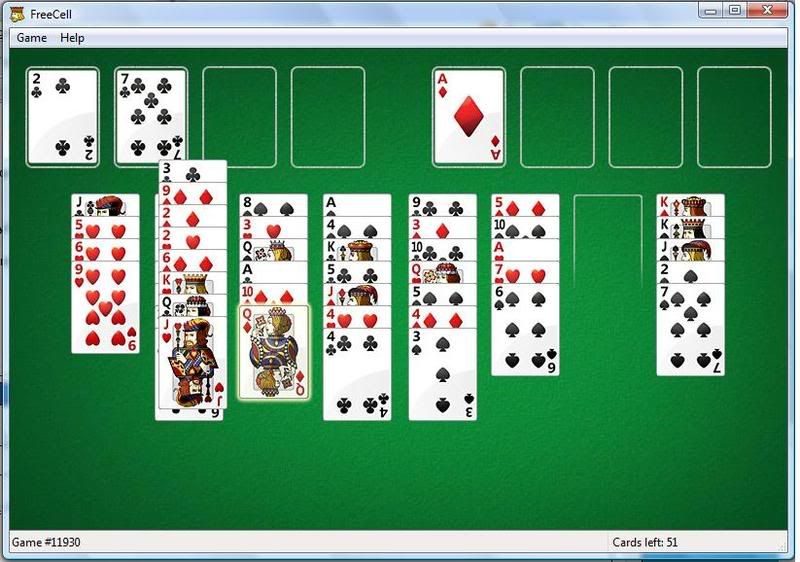 Freecell bugs