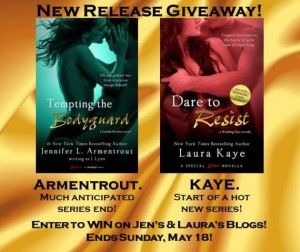Enter the Tempting the Bodyguard by J Lynn Giveaway on Jennifer Armentrout's site