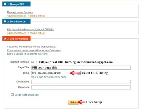 URL Forwarding