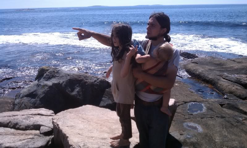 my family on the rocks in Maine