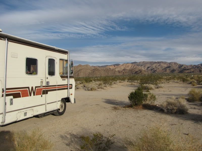 Traveling Family Motorhome in the desert