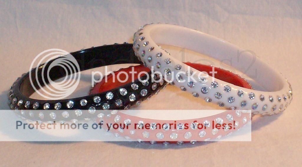 XLarge Plus Size 3 Rows Rhinestones Multi Colored Bangle Bracelet 16 Colors