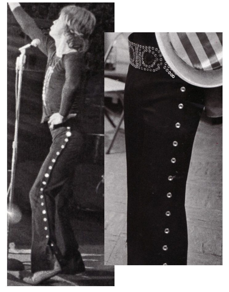 Jagger's 1969 black pants with conchos