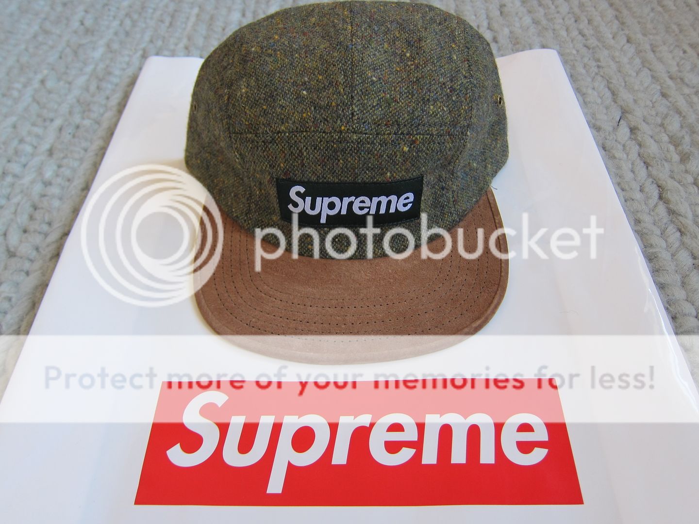   FW Donegal Tweed (Green) Box Logo Camp Cap Hat Tyler Leopard Safari