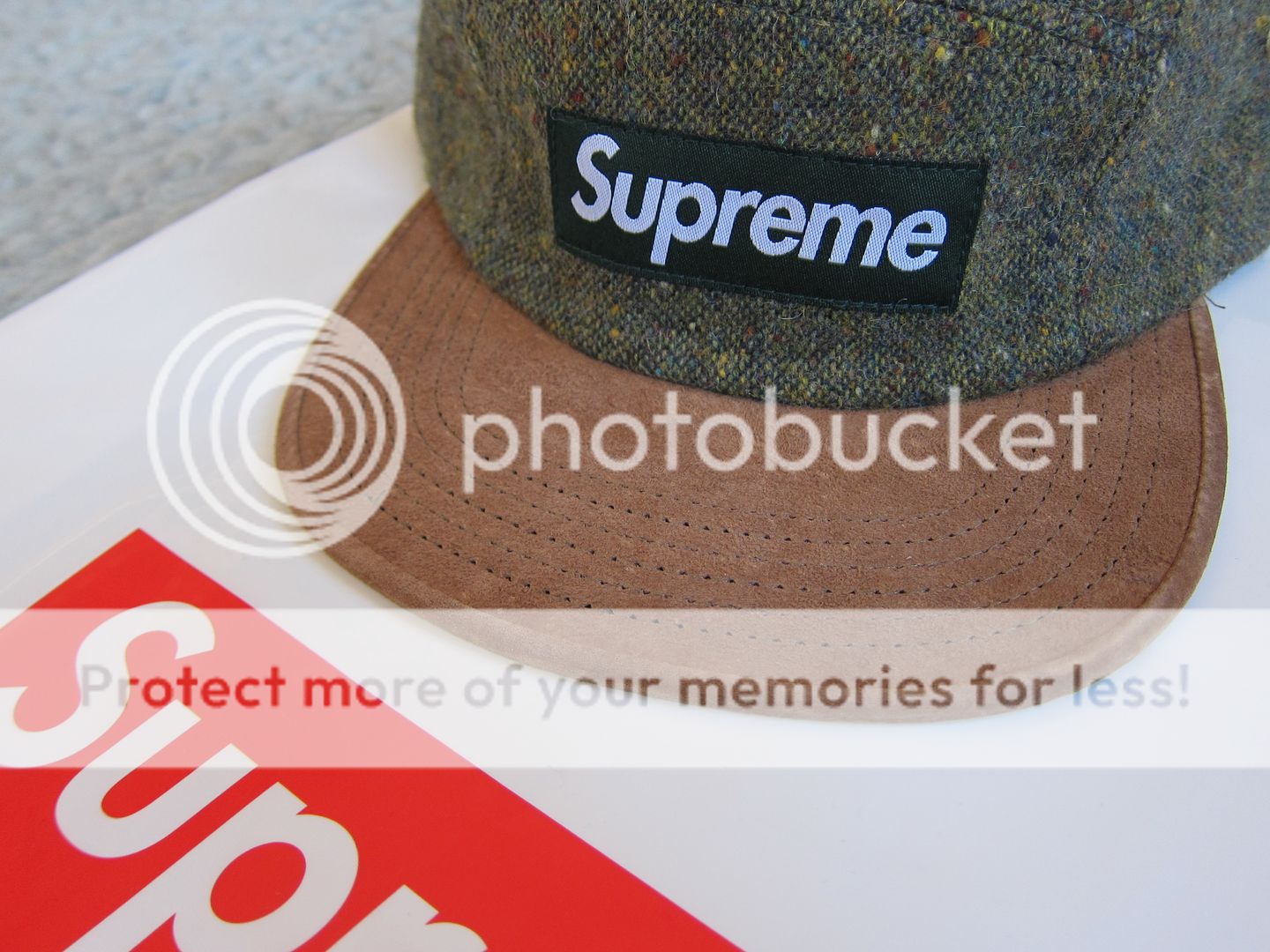   FW Donegal Tweed (Green) Box Logo Camp Cap Hat Tyler Leopard Safari