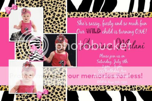 Zebra Leopard Cheetah Baby Shower Invitations DIVA MOM  