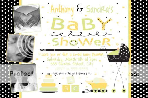 Stroller Fun Baby Shower Invitations Unisex Boy Girl  