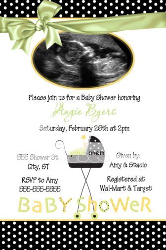 Stroller Fun Baby Shower Invitations Unisex Boy Girl  