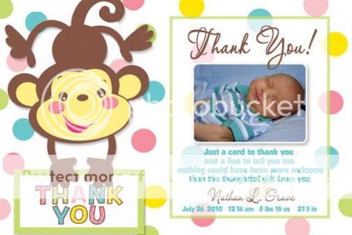 Fisher Price Rainforest Monkey Baby Shower Invitations  