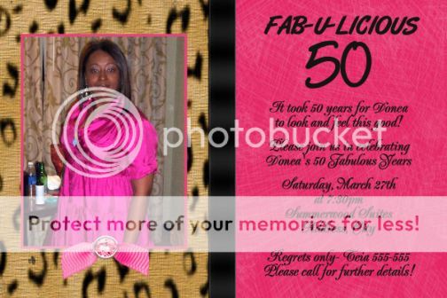 photo collage 50th hot pink black polka dot 50th leopard