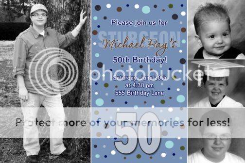 50th Birthday Party Invitations 21st 30th 40th Any Age Adult Collage 