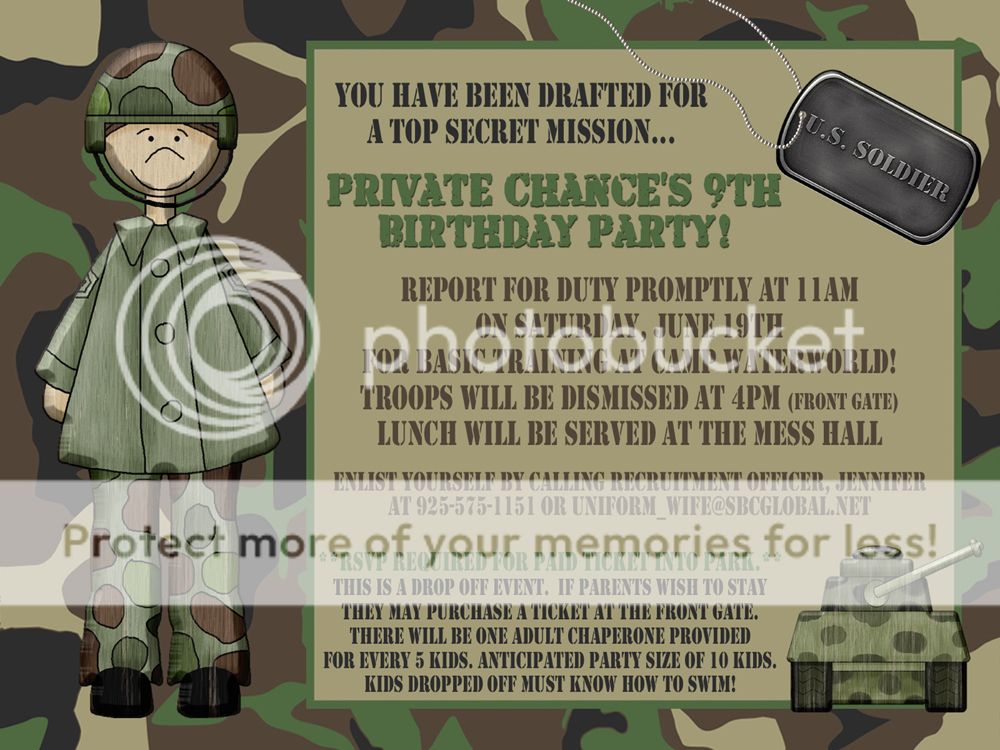 Desert Camo Camouflage Birthday Invitation Military  