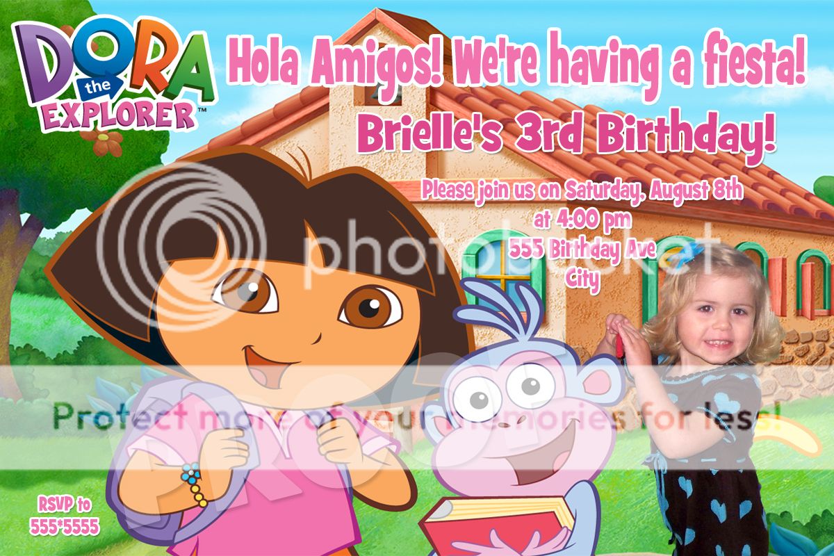 Dora & Diego Boy Girl Birthday Party Invitations Combo  