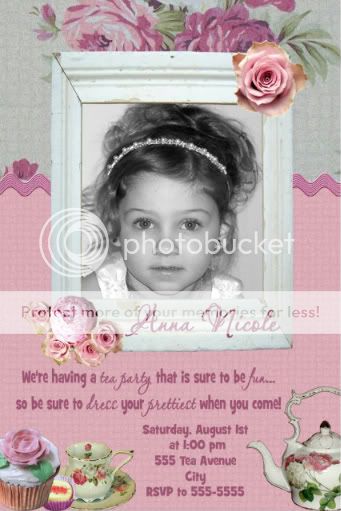 Photo SHABBY * TEA PARTY * GARDEN Birthday Invitation  