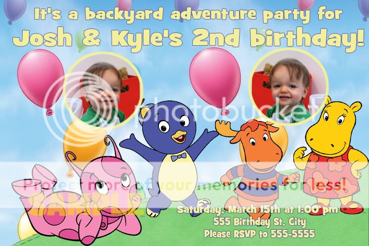 Photo Backyardigans JoJos Jo Jo Circus INVITATIONS  