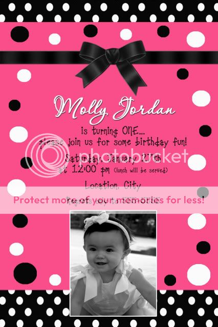 PINK POODLE PARIS OH LA LA Birthday Party Invitations  