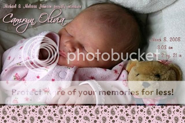 Brown Pink Baby GIRL Birth Announcements 100 +Desgn  