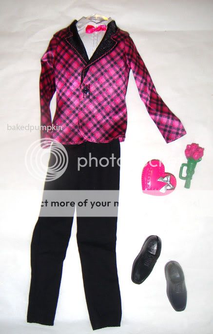 Ken Fashion Stylish Pink/Black Satin Suit For Ken Doll Barbie tg6 